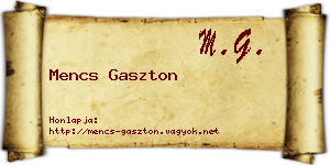 Mencs Gaszton névjegykártya